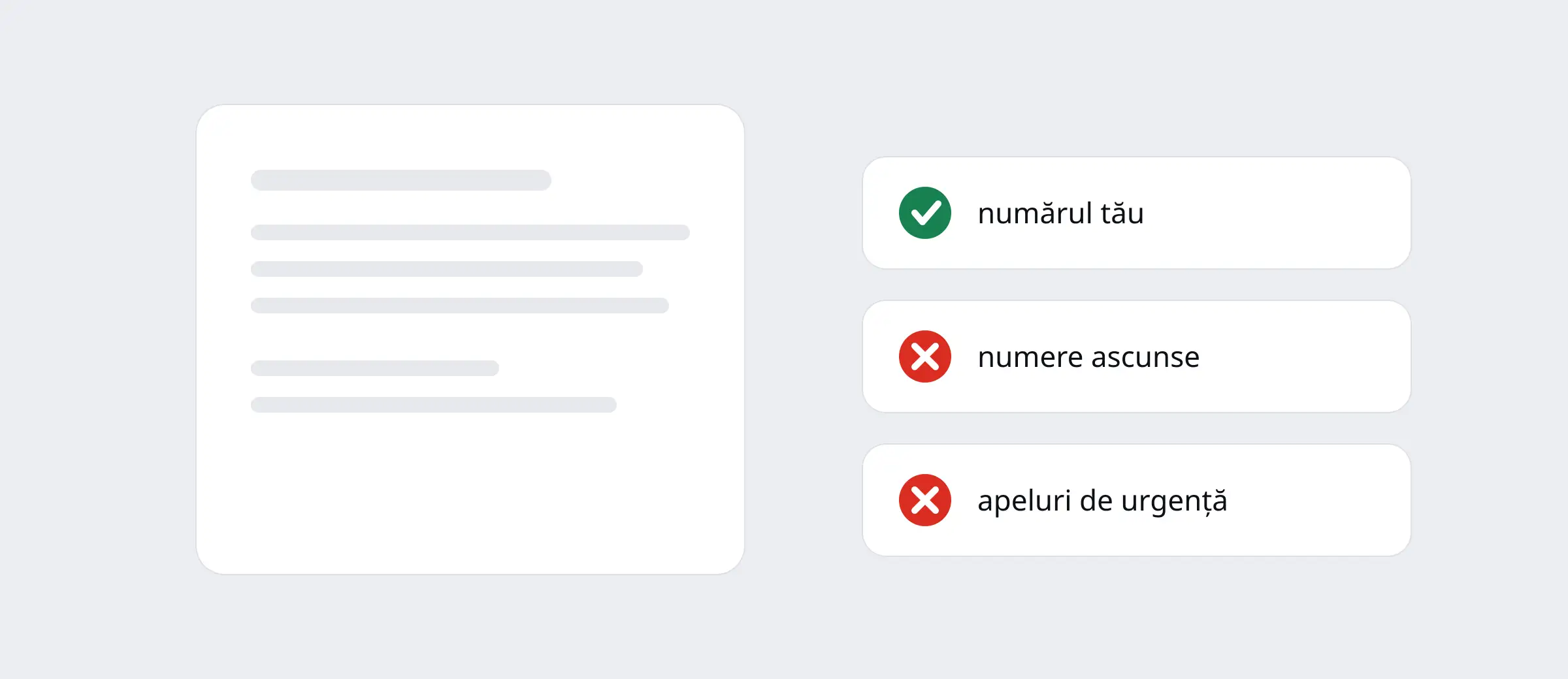 Un document cu regulile serviciului și trei reguli bifate sau tăiate